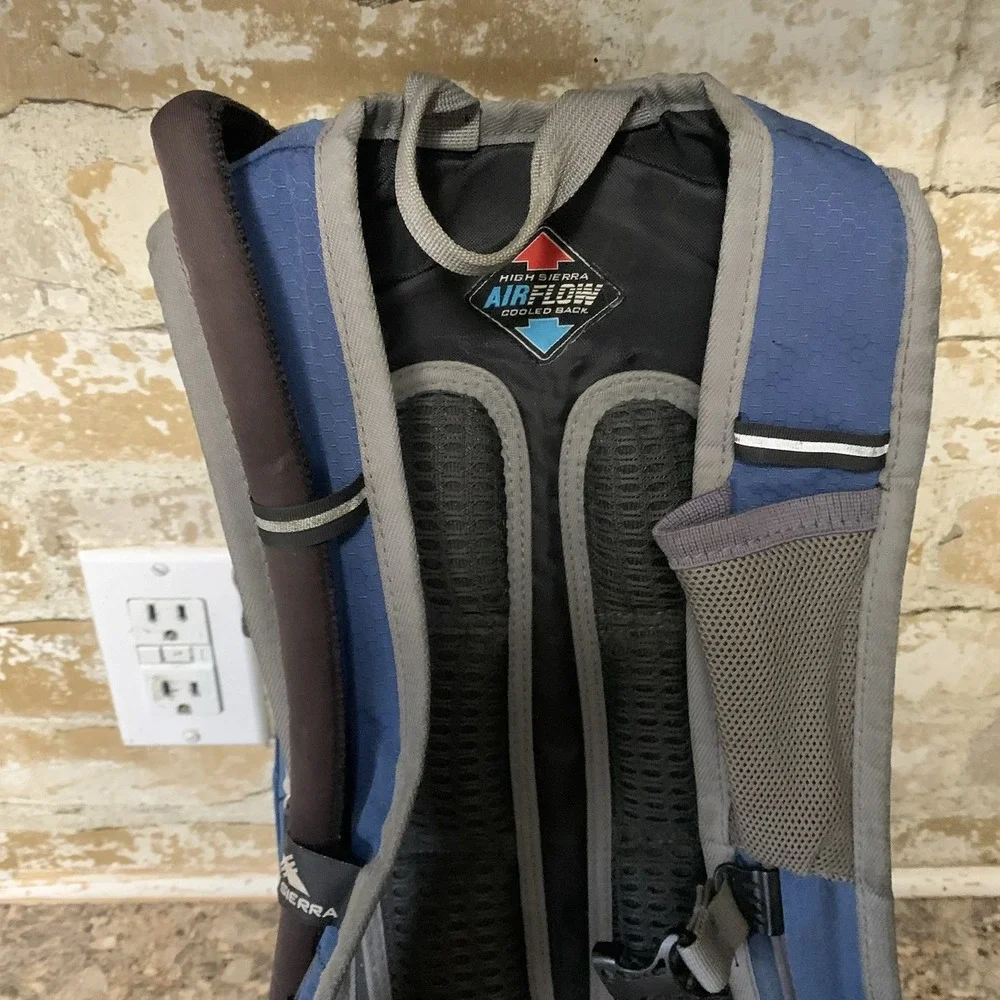 High Sierra Hiking Backpack Black Red Airflow Cooled Back Support Trail Bag